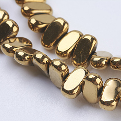 Electroplate Non-magnetic Synthetic Hematite Beads Strands&nbsp;G-J382-4x8x2mm-A01