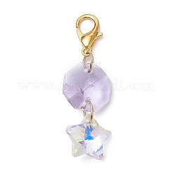 Star/Octagon Glass Pendant Decorations&nbsp;HJEW-JM01044