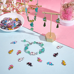 50Pcs 10 Colors Alloy Enamel Connector Charms&nbsp;ENAM-PH0002-62
