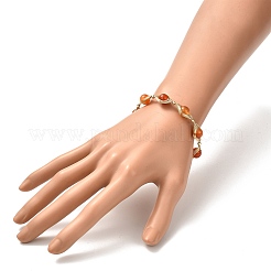 Healing Power Natural Carnelian Beaded Bracelets for Men Women&nbsp;X1-BJEW-TA00012-01
