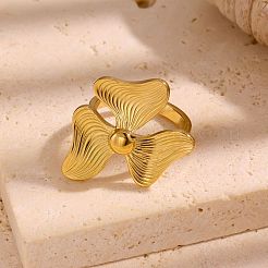 304 Stainless Steel Open Cuff Rings for Women&nbsp;WGC482B-01