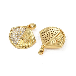Brass Micro Pave Cubic Zirconia Pendants&nbsp;X-KK-C093-07G