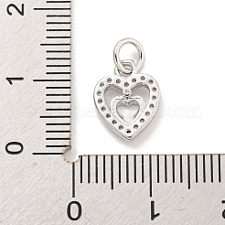 Heart Brass with Cubic Zirconia Charms&nbsp;KK-Q814-07P
