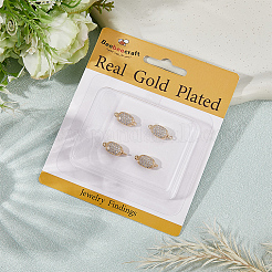 6Pcs Brass Micro Pave Clear Cubic Zirconia Box Clasps&nbsp;KK-BBC0019-66