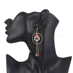 6 Pairs 6 Styles Christmas Theme Alloy Enamel Dangle Earrings&nbsp;EJEW-JE06560