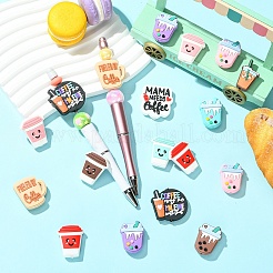 24Pcs 12 Styles Cartoon Drink Silicone Beads&nbsp;PVC-YW0001-04