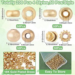 200Pcs 4 Styles Brass Spacer Beads&nbsp;KK-TA0009-05