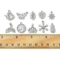 20Pcs 10 Style Alloy Crystal Rhinestone Pendants&nbsp;ALRI-FS0001-01
