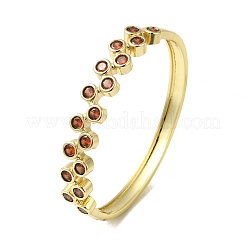 Brass Pave Cubic Zirconia Hinged Bangles for Women&nbsp;BJEW-B091-01G