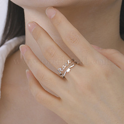 304 Stainless Steel Cuff Open Rings&nbsp;WG673E1-01