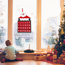 Santa Claus Non-woven Fabric Christmas Countdown 24 Days Calendar Pendant Decoration&nbsp;HJEW-WH0042-84