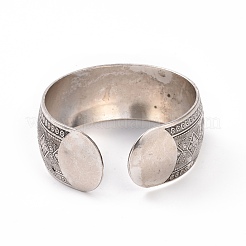 Bohemia Tibetan Style Alloy Thick Open Cuff Bangle for Women&nbsp;BJEW-E002-01AS-05