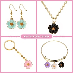25Pcs 5 Colors Alloy Enamel Pendants&nbsp;ENAM-CJ0003-60