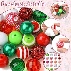 DIY Round Acrylic & Striped Resin Beads Pendants Making Kits&nbsp;DIY-YW0010-21A