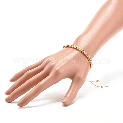 Round Brass Braided Bead Bracelet&nbsp;BJEW-JB07855