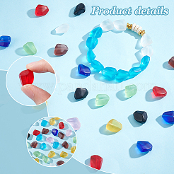 90Pcs 9 Colors Transparent Frosted Glass Beads&nbsp;FGLA-PH0001-07