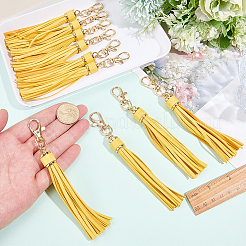 10Pcs Imitation Leather with Light Gold Alloy Clasps Tassel Big Pendants Decorations&nbsp;AJEW-CL0003-14B