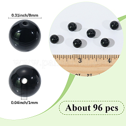 2 Strands Round Natural Black Onyx(Dyed & Heated) Beads Strands&nbsp;G-SP0001-24