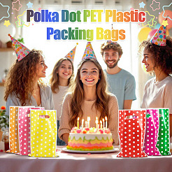 Polka Dot PET Plastic Packing Bags with Die Cut Hole Handle&nbsp;ABAG-TADJ0002-001C