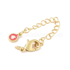 Heart Brass Enamel Chain Extender&nbsp;KK-B148-05G-01