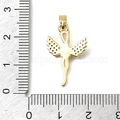 Brass Micro Pave Pink Cubic Zirconia Pendants&nbsp;KK-E804-02G