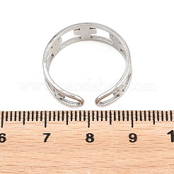 304 Stainless Steel Cuff Open Rings for Women&nbsp;RJEW-A102-06P
