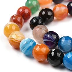 Natural Striped Agate/Banded Agate Beads Strands&nbsp;G-H1593-6mm-6