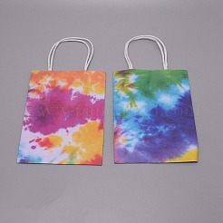 Rectangle with Tie-Dye Pattern Kraft Paper Bag&nbsp;CARB-WH0009-15