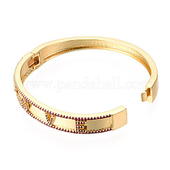 Cubic Zirconia Word Love Hinged Bangle&nbsp;BJEW-N014-021D
