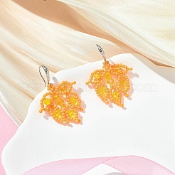 Handmade Glass Seed Beads Dangle Earrings&nbsp;EJEW-MZ00367