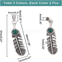 3 Sets 3 Colors Electroplate Zinc Alloy Cord Ends&nbsp;FIND-CA0004-05