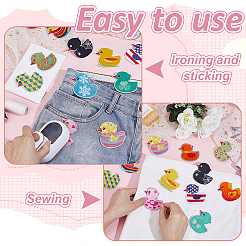12Pcs 12 Colors Duck Polyester Computerized Embroidery Cloth Iron on/Sew on Patches&nbsp;DIY-WH0890-26