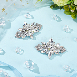 1Pc Flower Alloy with Glass Detachable Shoe Buckel Clips&nbsp;AJEW-AN0007-18