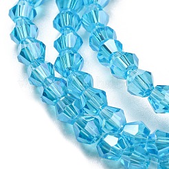 Transparent Electroplate Glass Beads Strands&nbsp;GLAA-F029-4mm-C19