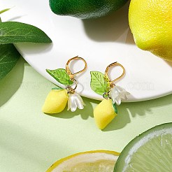 Resin Lemon Leverback Earrings&nbsp;EJEW-JE06163