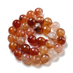 Faceted Natural Banded Agate Beads Strands&nbsp;G-F447-12mm-O04