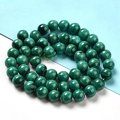 Natural Malachite Beads Strands&nbsp;G-F571-27A1-7mm