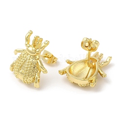 Brass Insect Beetle Stud Earrings&nbsp;KK-M246-12G