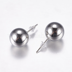 CCB Plastic Stud Earrings&nbsp;EJEW-F129-12mm-P