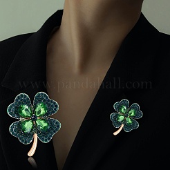 Cubic Zirconia Clover Brooch Pin&nbsp;JBR105A