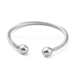 Tarnish Resistant 304 Stainless Steel Cuff Bangles&nbsp;BJEW-M284-12P