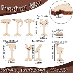 40 Sets 8 Styles Wood Display Decorations&nbsp;DIY-OC0012-71
