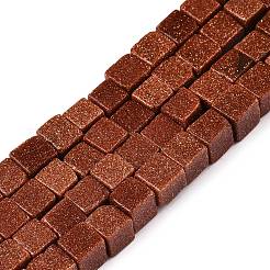 Synthetic Goldstone Beads Strands&nbsp;G-T139-6x6-18A