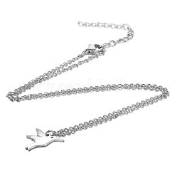 Tarnish Resistant 201 Stainless Steel Pendants Necklaces&nbsp;NJEW-S063-TN129-1