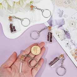 5Pcs Glass Bottle Keychains&nbsp;KEYC-CP0001-46