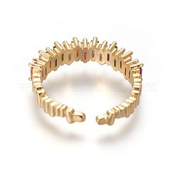 Cubic Zirconia Cuff Rings&nbsp;RJEW-P074-04G