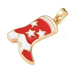 Christmas Brass Enamel Pendants&nbsp;KK-K413-03G
