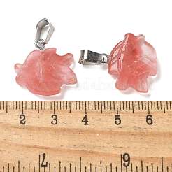 Cherry Quartz Glass Pendants&nbsp;G-B127-16P-05