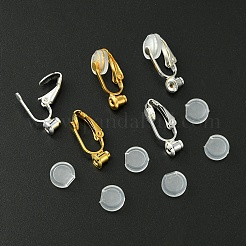 12Pcs 2 Color Brass Clip-on Earring Converters Findings&nbsp;KK-FS0001-31