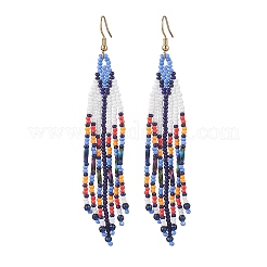 Handmade Glass Seed Beads Arrow Dangle Earrings&nbsp;EJEW-MZ00539-04